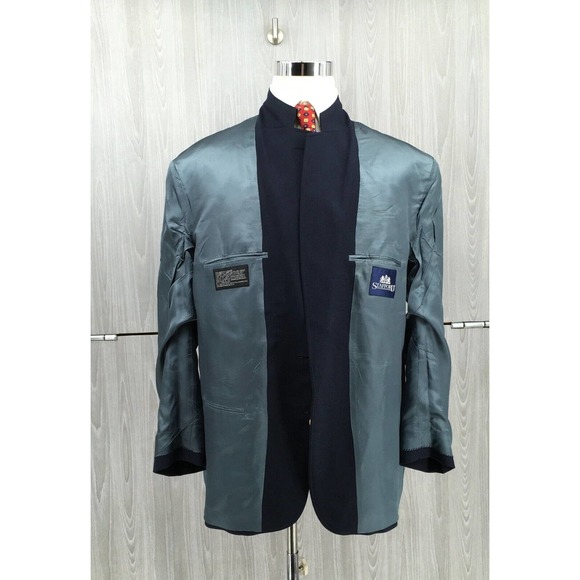 Stafford Men's Wool Blend Two-Button Blazer‎ Sport Size 46R - Picture 7 of 10